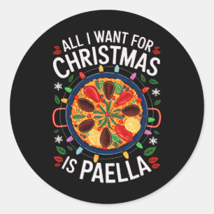 Sticker Rond Joyeux Noël Tout Ce Que Je Veux Pour Noël Paella M