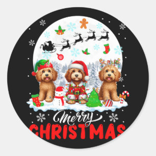 Sticker Rond Joyeux Noël Trois gribouillis de rennes de Père No