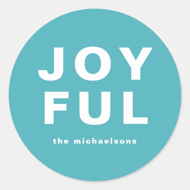 Sticker Rond Joyeux Noël vacances avec le nom Bleu (Devant)