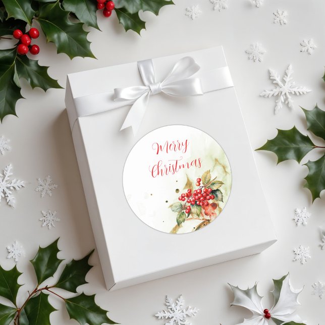 Sticker Rond Joyeux Noël Vintage (Créateur téléchargé)