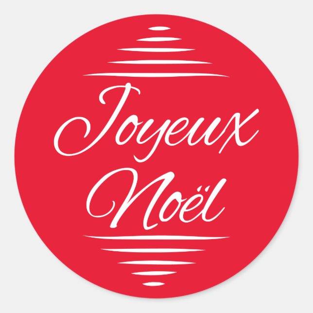 Sticker Rond Joyeux Noel - voeux de Noël français (Devant)
