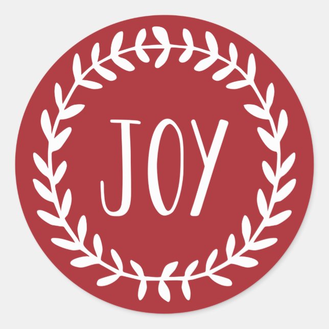 Sticker Rond Joyeux Noël Wreath Holiday (Devant)