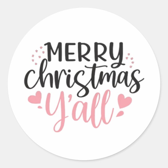 Sticker Rond Joyeux Noël Y'all Design graphique (Devant)