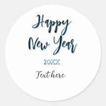 Joyeux nouvel an bleu noir audacieux simple année