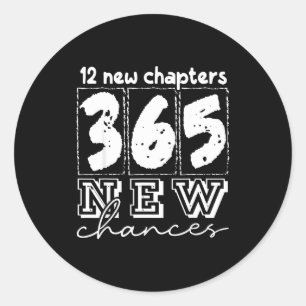 Sticker Rond Joyeux Nouvel An Chapitres 365 Chances 2026 Drôle 
