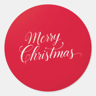 Sticker Rond Joyeux Nouvel An Joyeux Noël Période des Fêtes