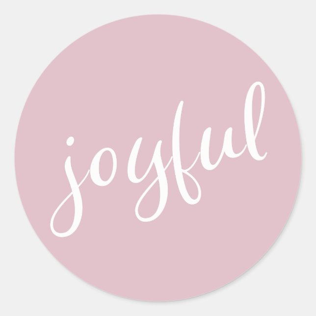 Sticker Rond Joyeux Pastel Pink Script Noël (Devant)