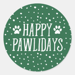 Sticker Rond Joyeux Pawlidays Vacances vertes