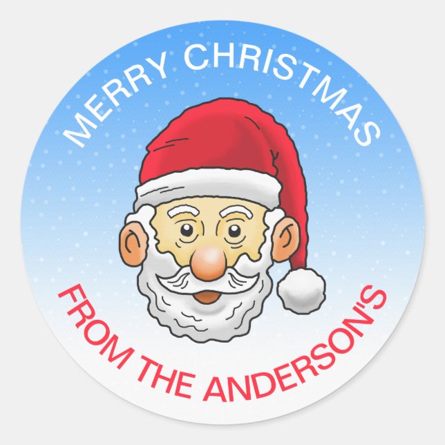 Sticker Rond Joyeux Père Noël (Devant)