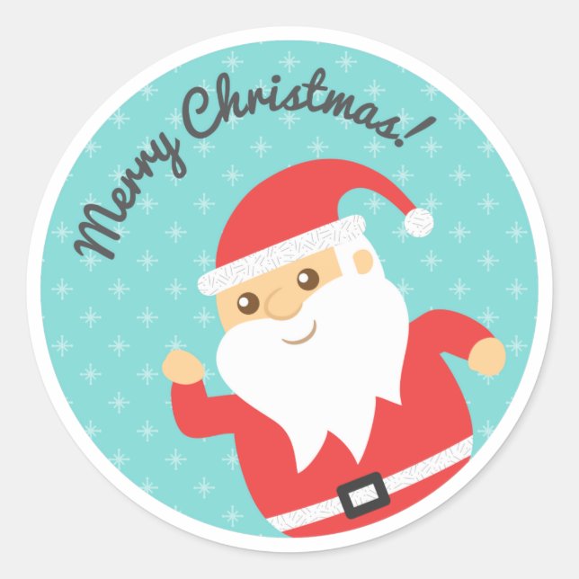 Sticker Rond Joyeux Père Noël Joyeux Noël (Devant)