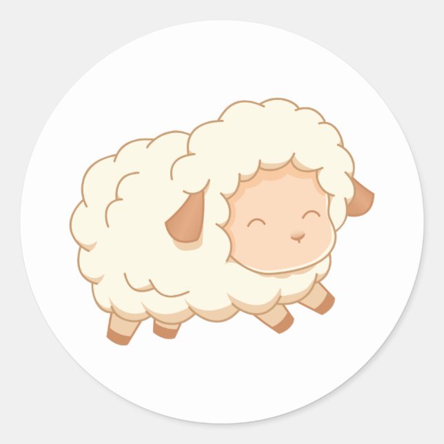 Sticker Rond Joyeux Petit Mouton (Devant)
