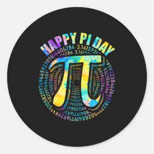 Sticker Rond Joyeux Pi Day Tie Dye 3,14 Symbole du nombre Pi Ma