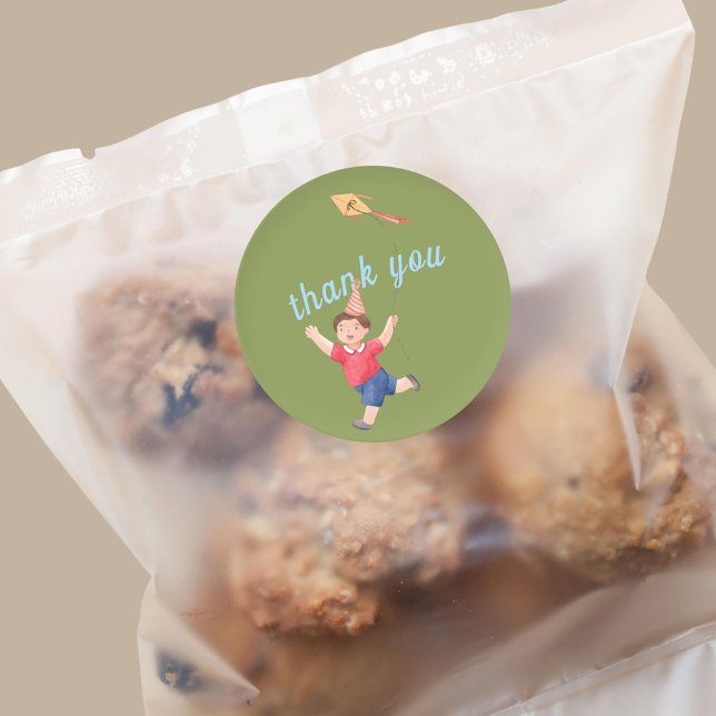 Sticker Rond Joyeux pique-nique Anniversaire Enfants Garçon Jar (Créateur téléchargé)