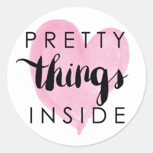 Sticker Rond Joyeux Post de jolies choses à l'intérieur