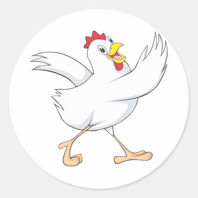 Sticker Rond Joyeux poulet (Devant)