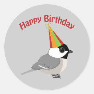 Sticker Rond Joyeux poulet d'anniversaire