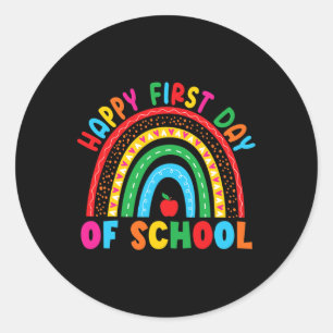 Sticker Rond Joyeux premier jour de l'enseignant de l'école de