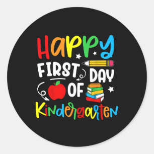 Sticker Rond Joyeux premier jour de maternelle retour à l'école