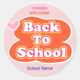 Sticker Rond Joyeux premier jour d'école BIENVENUE