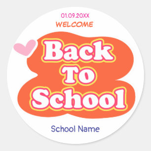 Sticker Rond Joyeux premier jour d'école BIENVENUE