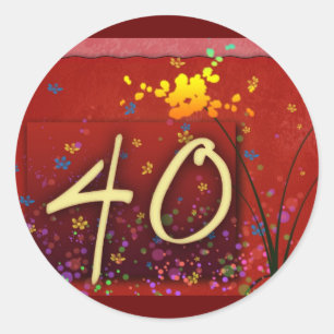 Sticker Rond Joyeux quarantième anniversaire !