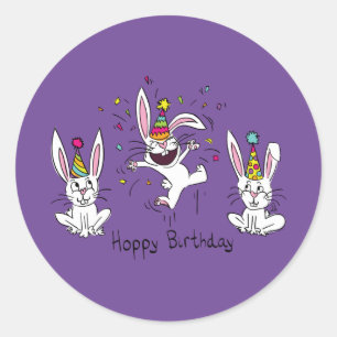 Sticker Rond Joyeux rabais de lapins lapins de Bunny