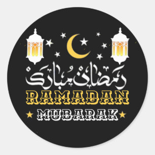 Sticker Rond Joyeux Ramadan Kareem Et Aïd Moubarak 2024