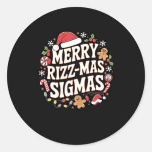 Sticker Rond Joyeux Rizz Mas Sigmas Drôle Mème Gen Alpha Père N