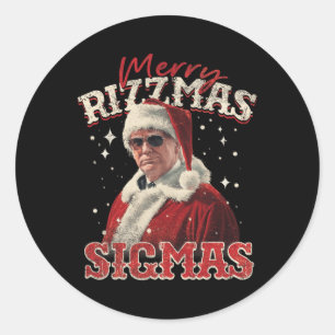 Sticker Rond Joyeux Rizz Mas Sigmas - Gen Alpha Middle School T