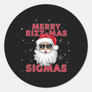 Sticker Rond Joyeux Rizz Mas Sigmas Père Noël Noël
