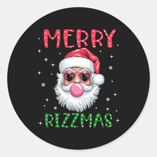 Sticker Rond Joyeux Rizzmas Charisma Noël Rizz Père Noël (Devant)