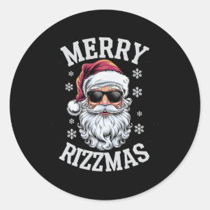 Sticker Rond Joyeux Rizzmas Funny Noël Père Noël Joyeux Ch