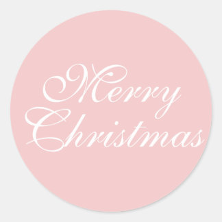Sticker Rond Joyeux rose de Noël