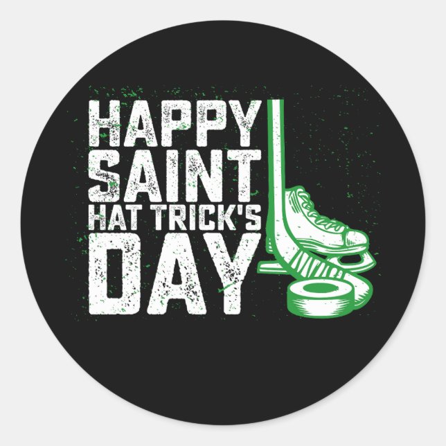Sticker Rond Joyeux Saint Casquette Trick's Day St patrick de h (Devant)