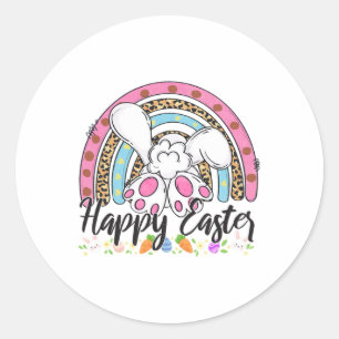 Sticker Rond Joyeux Sayings de Pâques Oeuf Bunny 2