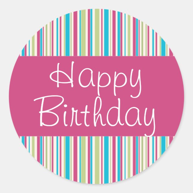 Sticker Rond Joyeux Sceau d'anniversaire (Devant)