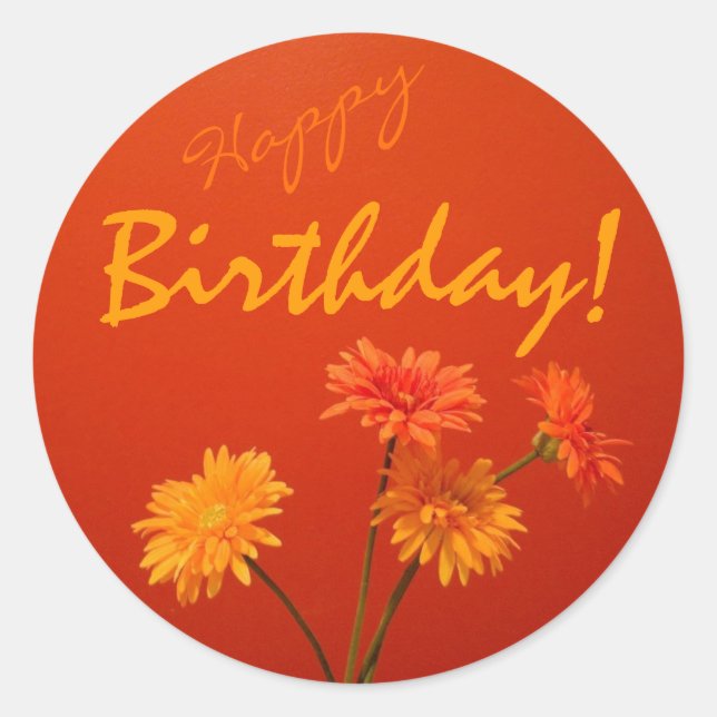 Sticker Rond Joyeux sceaux d'enveloppe d'anniversaire (Devant)