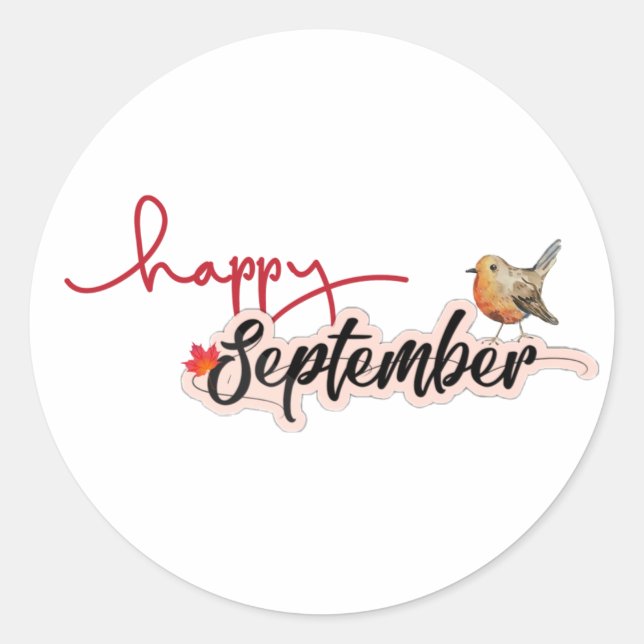 Sticker Rond Joyeux septembre (Devant)