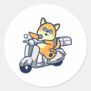 Sticker Rond Joyeux Shiba Inu