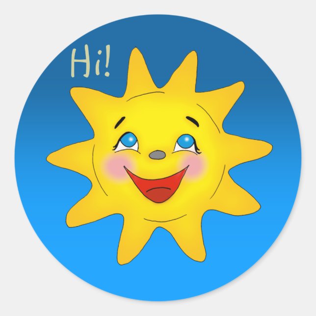 Sticker Rond Joyeux soleil (Devant)