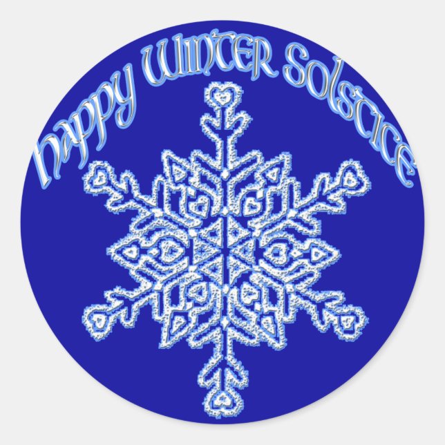Sticker Rond Joyeux Solstice d'hiver (Devant)