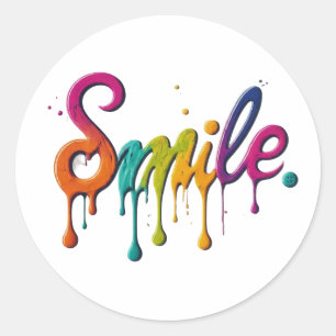 Sticker Rond Joyeux sourire