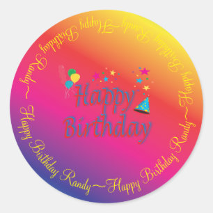 Sticker Rond Joyeux Spectre d'anniversaire personnalisé