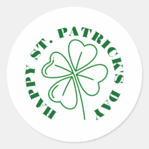 Sticker Rond Joyeux St. patrick jour vert famille Shamrock