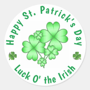 Sticker Rond Joyeux St Patrick's Day Luck O' the Irish
