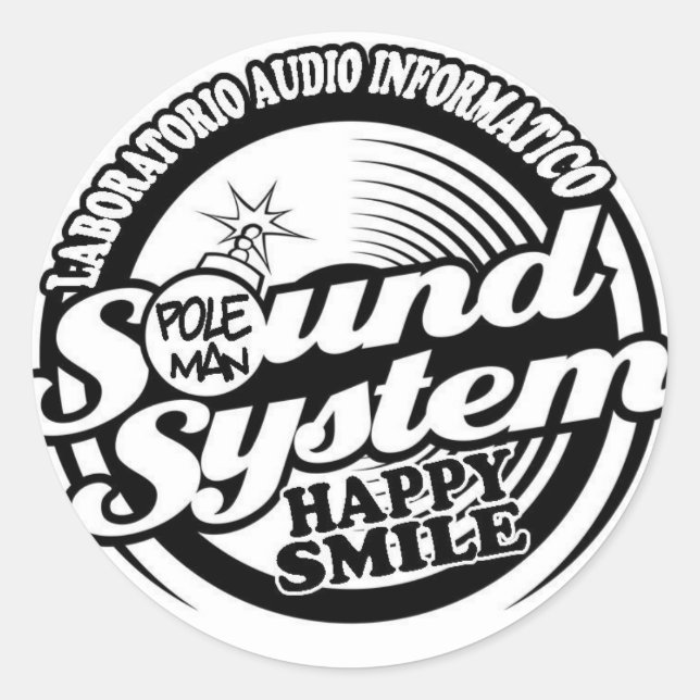 Sticker Rond Joyeux styles de sourire (Devant)