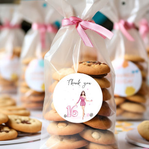 Sticker Rond Joyeux sweet sixteen, 16ème anniversaire