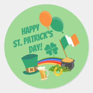 Sticker Rond Joyeux symboles et traditions de la Saint Patrick