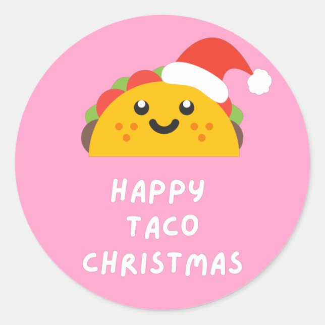 STICKER ROND JOYEUX TACO NOËL (Devant)