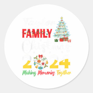 Sticker Rond Joyeux Taylor Famille Noël 2024 Faire des souvenir